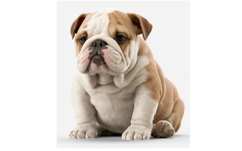 El cachorro tiene sobrepeso y necesita perder peso.